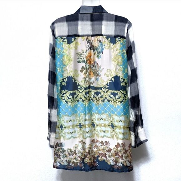 ARATTA SILENT JOURNEY Plaid Floral Button Shirt S - Picture 10 of 10